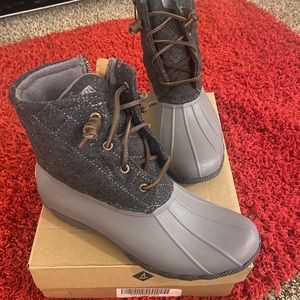 Brand new grey sperry boots size 9